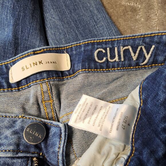 SLINK JEANS CURVY SUPER DISTRESSED WOMENS SIZE 4 STRETCH 27x27 CASUAL ANKLE - Picture 5 of 10